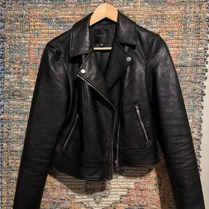 Dynamite Cropped Black Leather Jacket